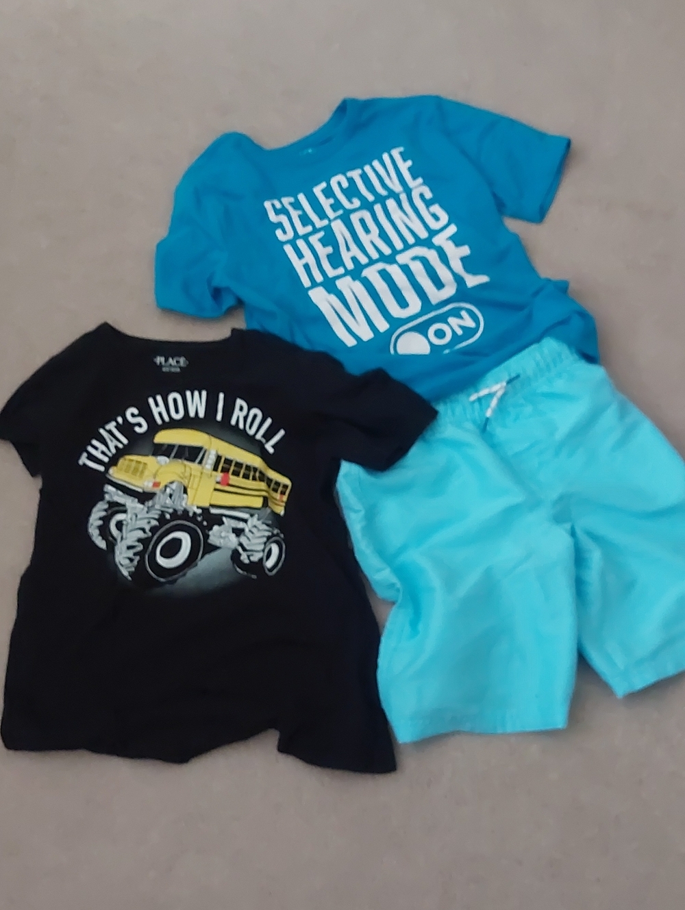 Clothing Items - Kids Shirts and Shorts.Set of 3 Items.
